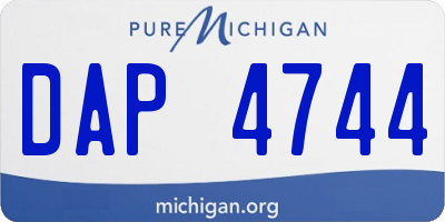 MI license plate DAP4744