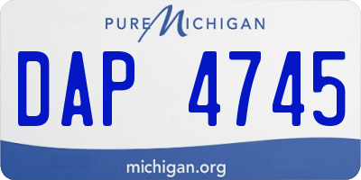 MI license plate DAP4745