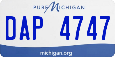 MI license plate DAP4747