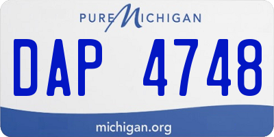 MI license plate DAP4748