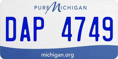 MI license plate DAP4749
