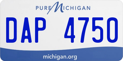 MI license plate DAP4750