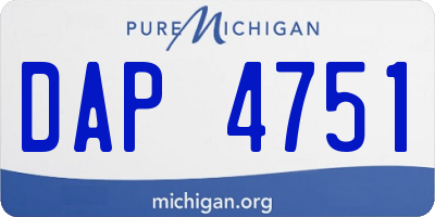 MI license plate DAP4751