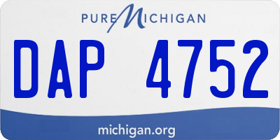 MI license plate DAP4752