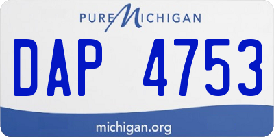 MI license plate DAP4753