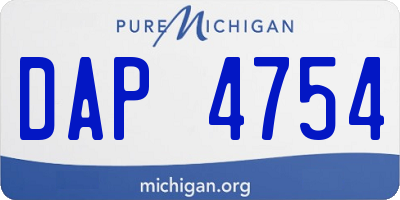 MI license plate DAP4754