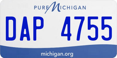 MI license plate DAP4755