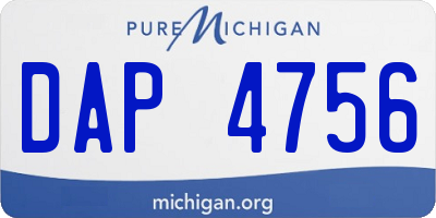 MI license plate DAP4756