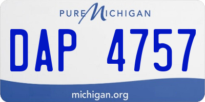 MI license plate DAP4757