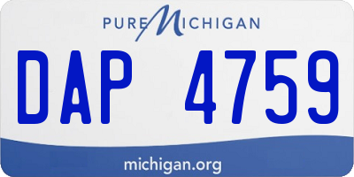 MI license plate DAP4759