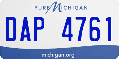 MI license plate DAP4761