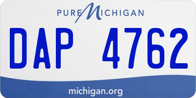 MI license plate DAP4762