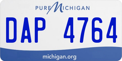 MI license plate DAP4764