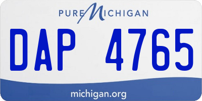 MI license plate DAP4765