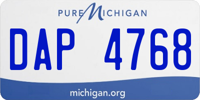 MI license plate DAP4768