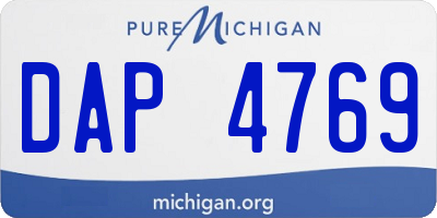 MI license plate DAP4769