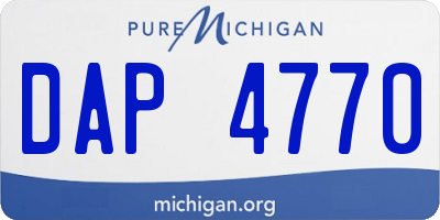 MI license plate DAP4770