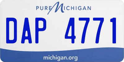 MI license plate DAP4771