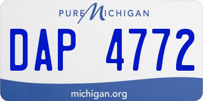 MI license plate DAP4772