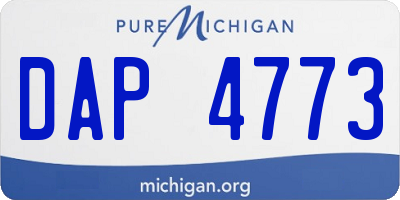 MI license plate DAP4773