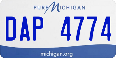 MI license plate DAP4774