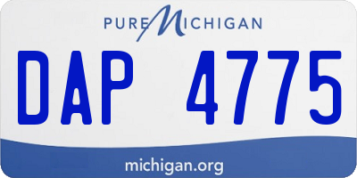 MI license plate DAP4775