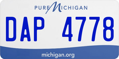 MI license plate DAP4778