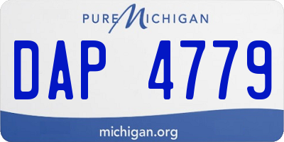 MI license plate DAP4779