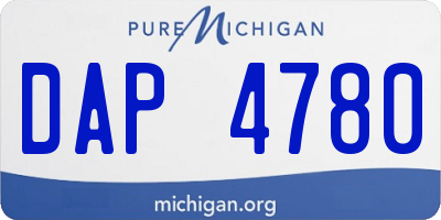 MI license plate DAP4780