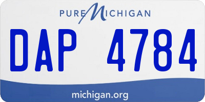 MI license plate DAP4784