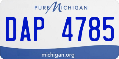 MI license plate DAP4785