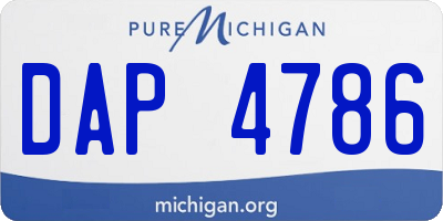 MI license plate DAP4786