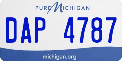 MI license plate DAP4787