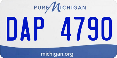 MI license plate DAP4790