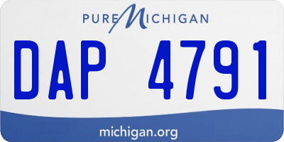 MI license plate DAP4791