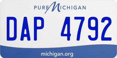 MI license plate DAP4792