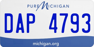 MI license plate DAP4793