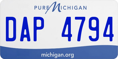 MI license plate DAP4794