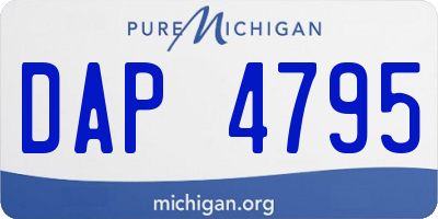 MI license plate DAP4795