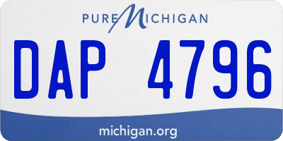 MI license plate DAP4796