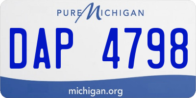 MI license plate DAP4798