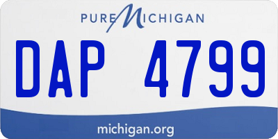 MI license plate DAP4799