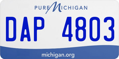 MI license plate DAP4803
