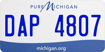 MI license plate DAP4807