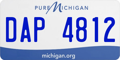 MI license plate DAP4812