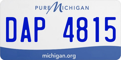 MI license plate DAP4815