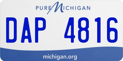 MI license plate DAP4816