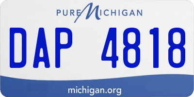 MI license plate DAP4818