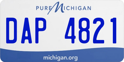 MI license plate DAP4821