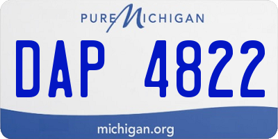 MI license plate DAP4822